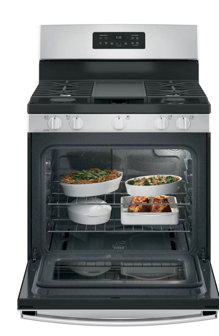 GE 30” 5 BR STAINLESS STEEL GAS RANGE STOVE - JGBS66REKSS