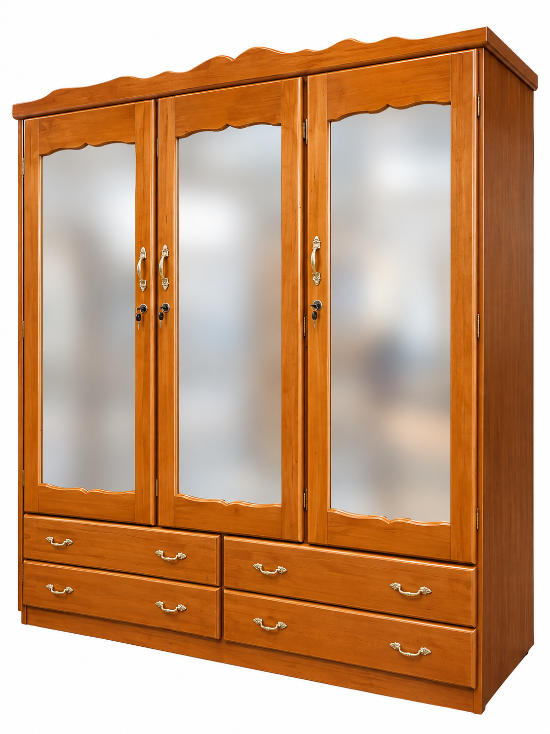 3 Glass Tall Wardrobe