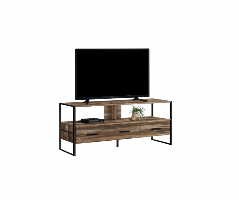 48” Brown Reclaimed Black Metal TV Stand - 2619