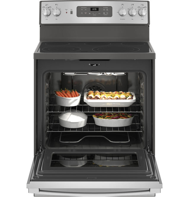GE® 30" Free-Standing Electric Convection Range with air fryer