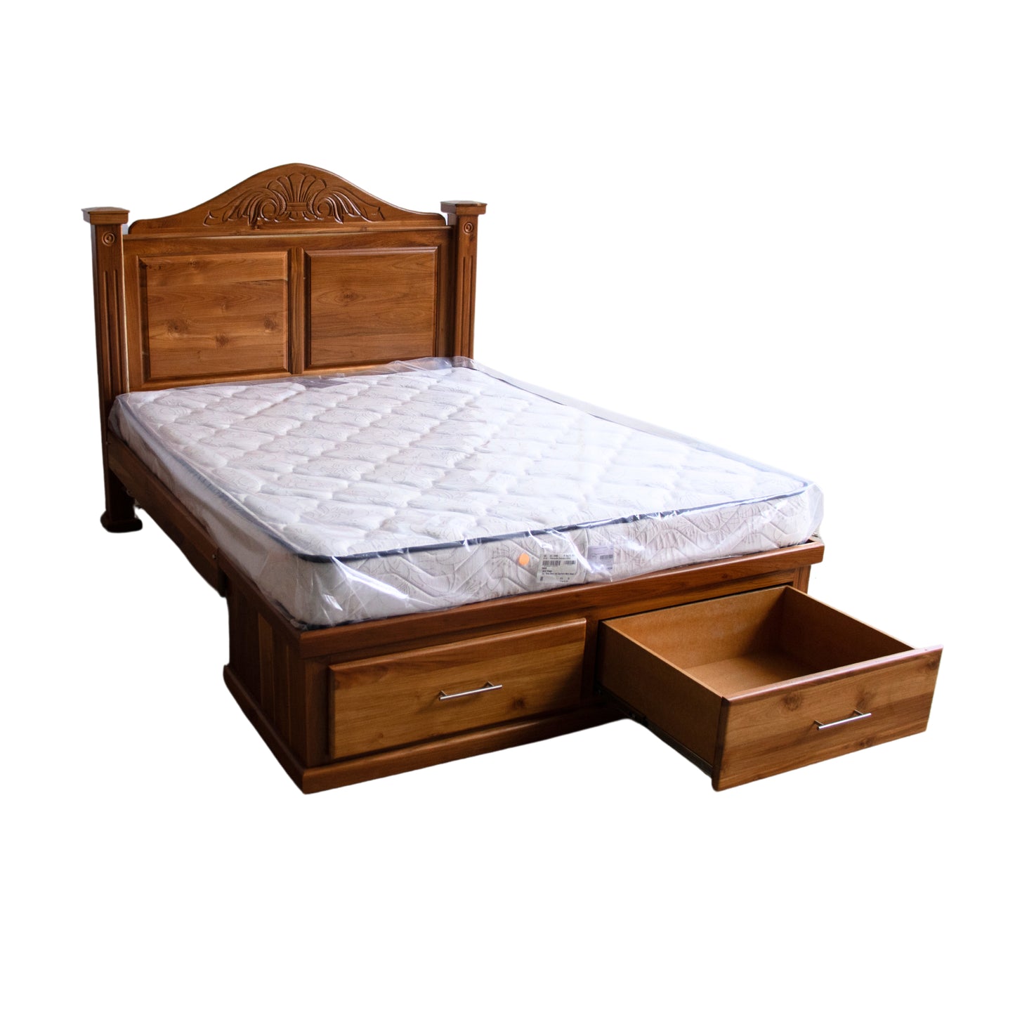 Queen teak jumbo bed