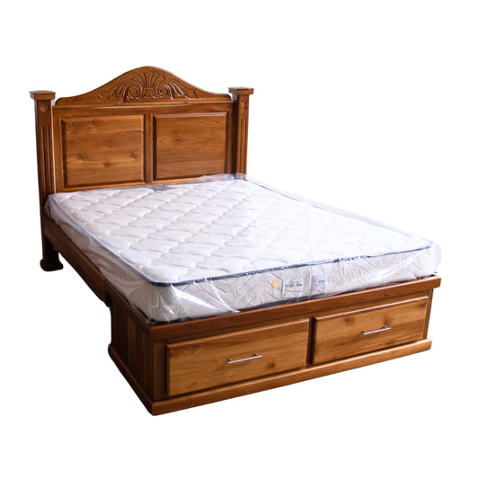 Queen teak jumbo bed