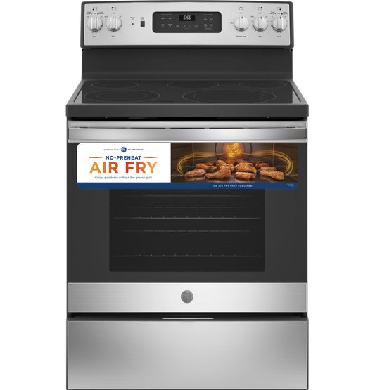 GE® 30" Free-Standing Electric Convection Range with air fryer