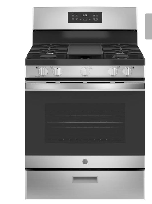 GE 30” 5 BR STAINLESS STEEL GAS RANGE STOVE - JGBS66REKSS