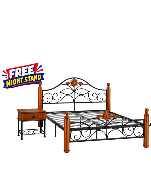 Wood & Metal Bed- Frame