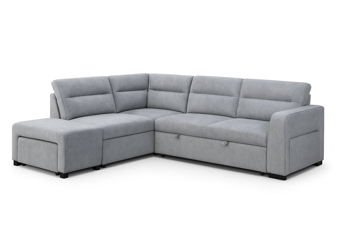 3 Pieces Pull Out Sofa with Ottoman