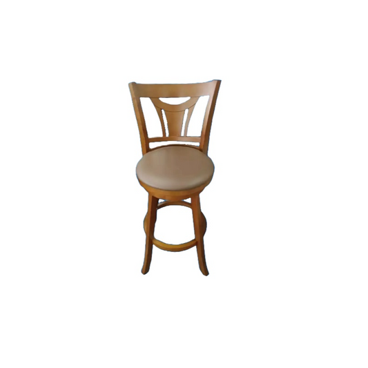 PACIFIC 29" TEAK BARSTOOL WITH LEATHER SWIVEL SEAT