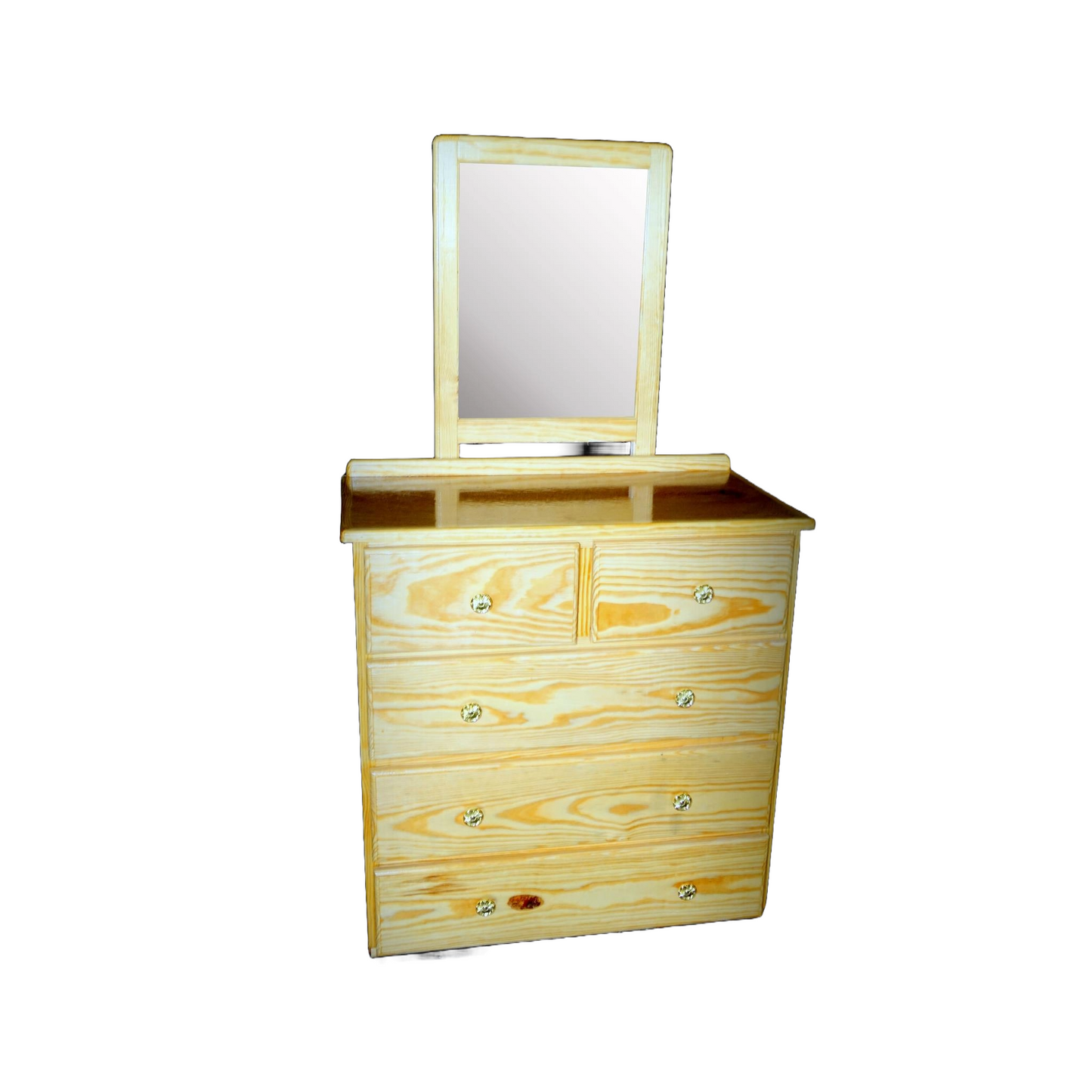 5 DRAWER REGULAR CHEST OF DRAWER WHITE PINE WOOD & PLY WOOD