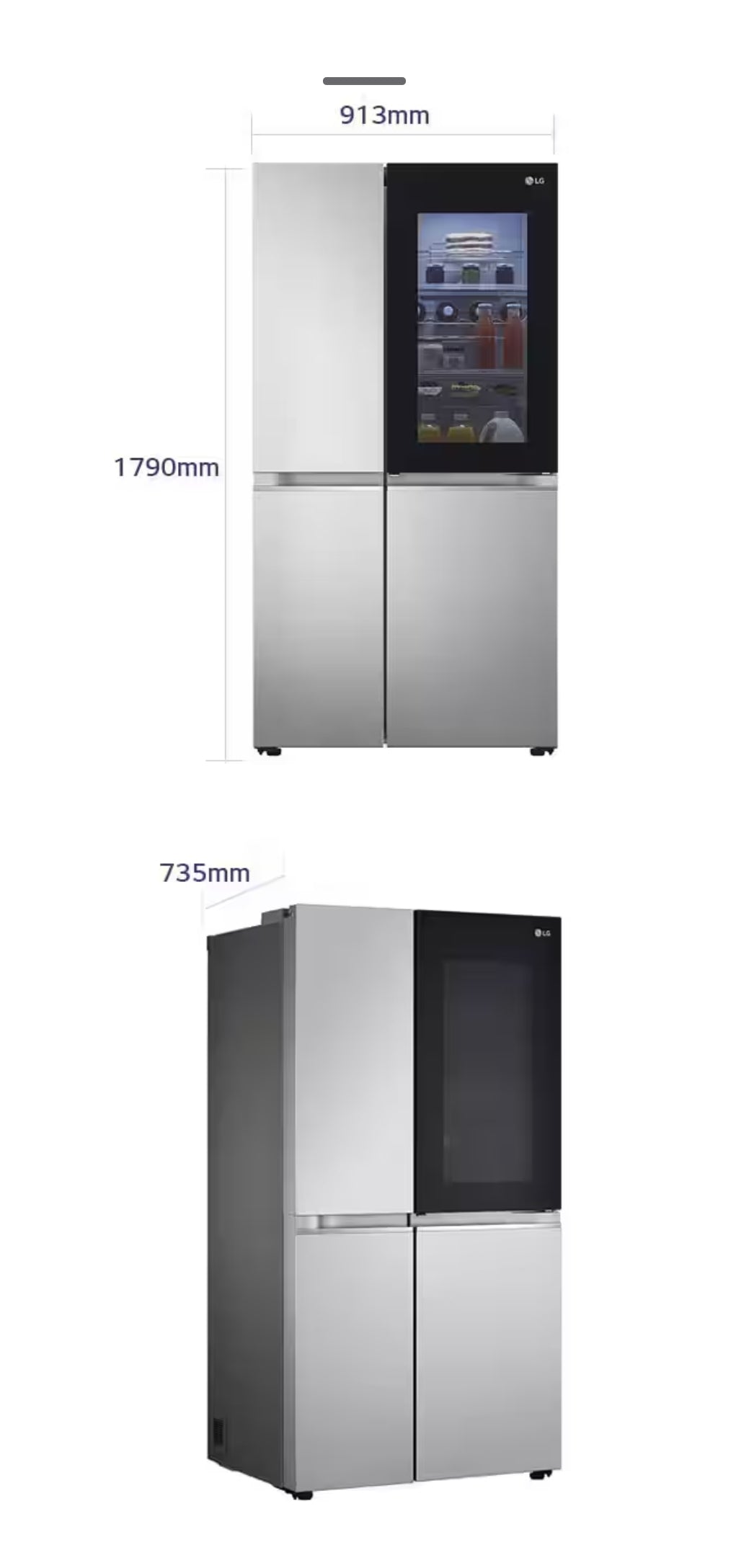 Side By Side Refrigerator LG LS66MXN | LINEARCOOLING™ | 24.5 P 3 | Brushed Steel