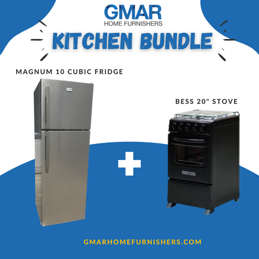 KITCHEN BUNDLE : 10 CUBIC MAGNUM FRIDGE & BESS 20" STOVE