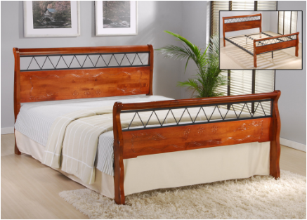 8677 METAL WITH WOOD BEDFRAME