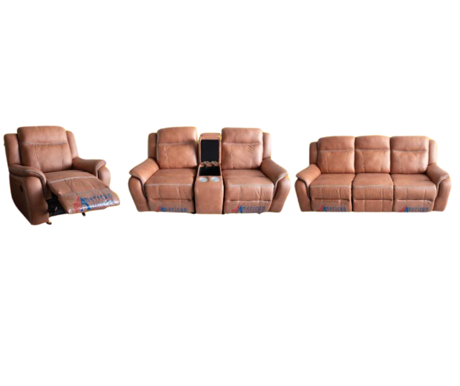 LEATHER RECLINING SECTIONAL